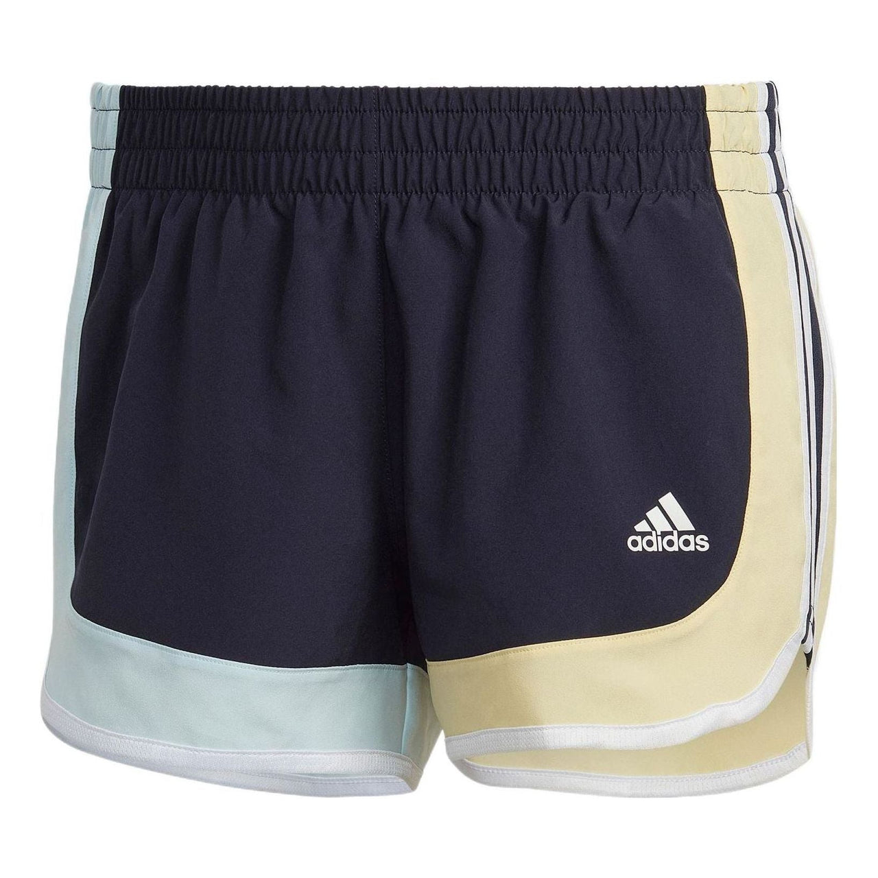 (WMNS) adidas Marathon 20 Colorblock Running Shorts Asia Sizing 'Black Teal Yellow' HC6310