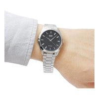 CASIO Waterproof Stainless Steel Strap Quartz Black Dial Mens Black Analog MTP-1274D-1A