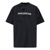 (WMNS) Balenciaga Mirror Balenciaga Inside Out T-shirt 'Black White' 720198TQVP31569