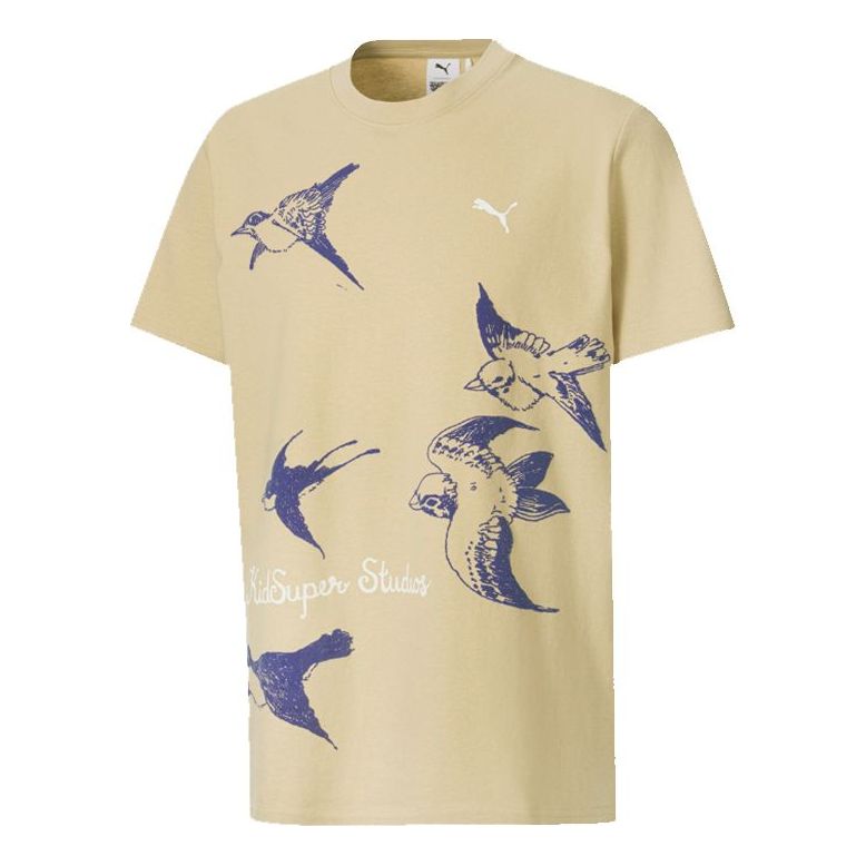 PUMA x Kidsuper Studios Crossover Tee Printing Sports Round Neck Short Sleeve Yellow 530410-96