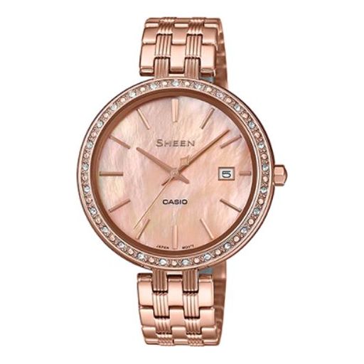 CASIO Female SHEEN Japan / South Korea Fashion Rose Gold Analog SHE-4052PG-4A
