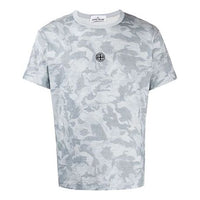 Men's STONE ISLAND Bog Loom Camo Short Sleeve Gray 7215233E7-V0041
