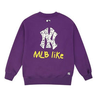MLB Like Series New York Yankees Long Sleeves Loose Graffiti Long Sleeves Unisex Blue Purple 31MT08011-50V