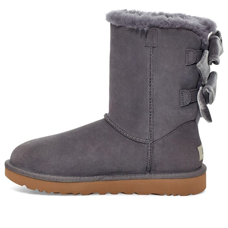 (WMNS) UGG Bailey Bow Velvet Snow Boots Purple 1118854-NHT