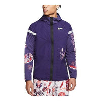 Nike Graffiti Printing Breathable Woven Running Casual Sports Jacket Purple CJ5821-521