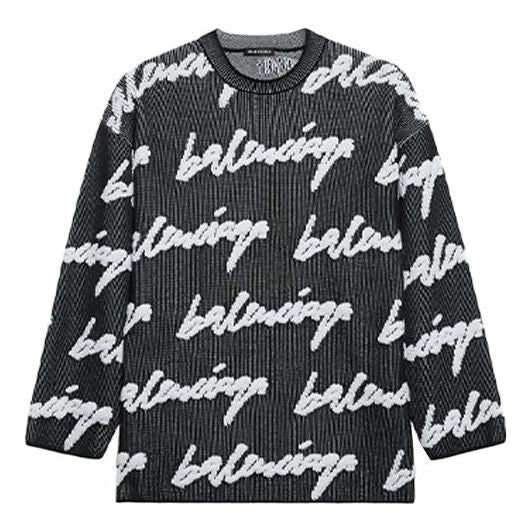 Balenciaga 3D Scribble Crewneck Cotton Knit 'Black' 625985T31801070