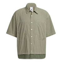 adidas originals Colorblock Design Casual Short Sleeve Shirt Green HM7994