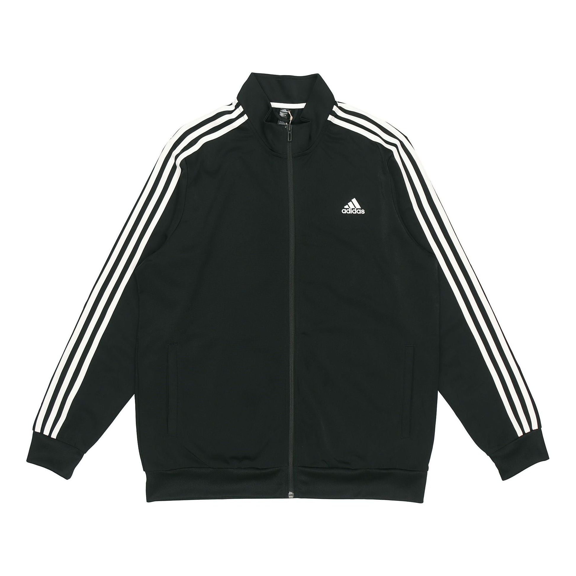 Men's adidas 3s Tt Tric Stripe Sports Stand Collar Jacket Autumn Black H46099