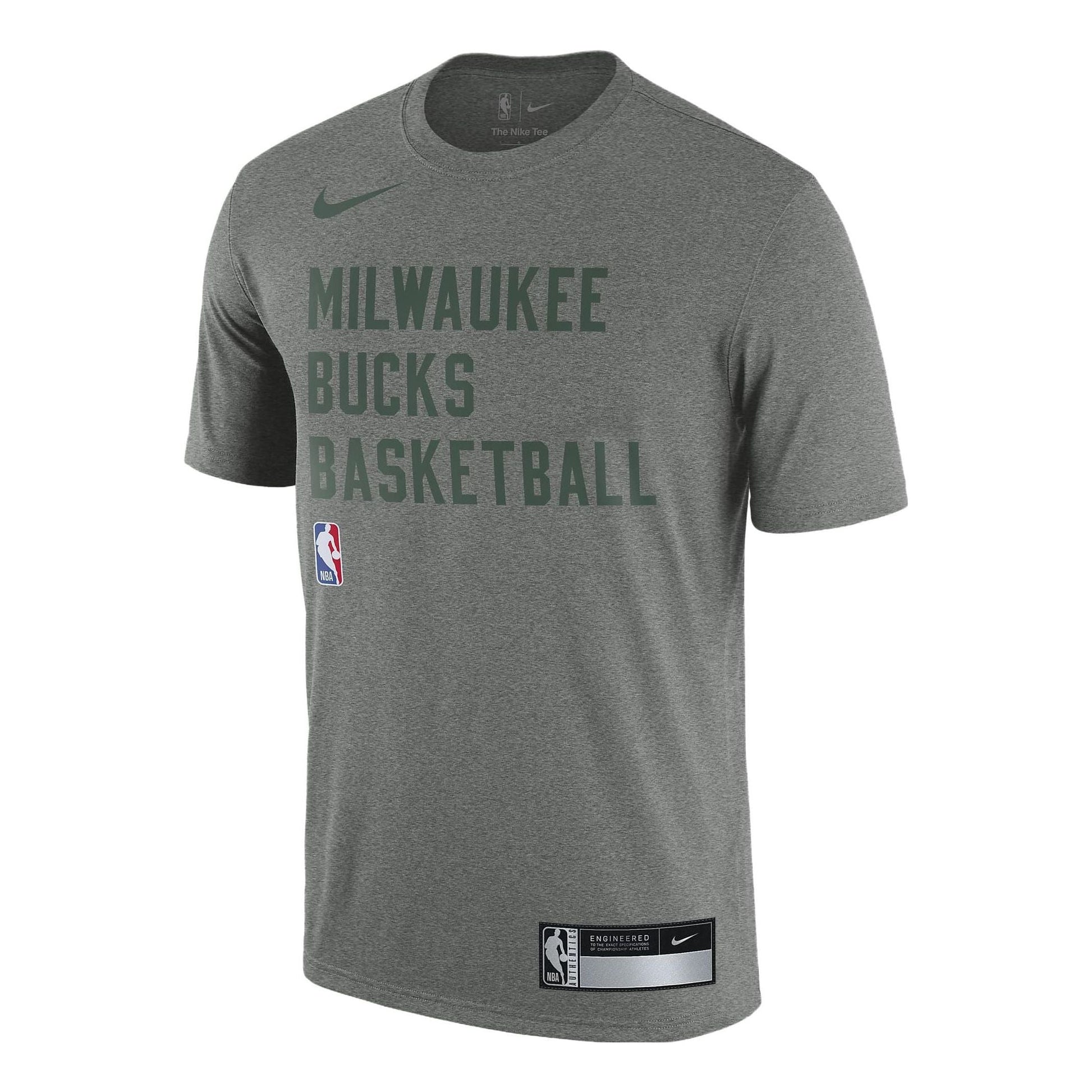 Nike x NBA Milwaukee Bucks Dri-FIT Practice T-shirt 'Grey' FJ0211-063