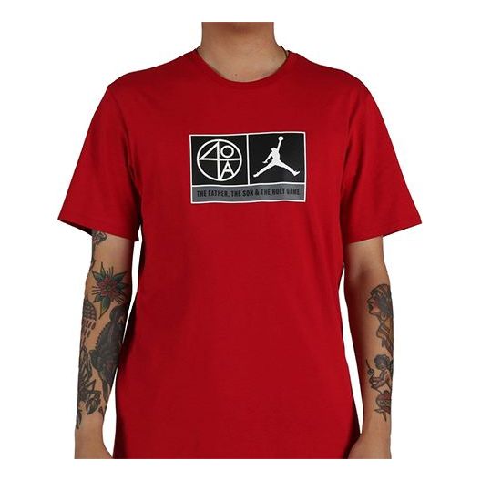 Men's Air Jordan Sports Short Sleeve Red T-Shirt AR1287-687