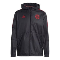 adidas Clube de Regatas do Flamengo Soccer/Football logo Sports Hooded Jacket Black GK7891
