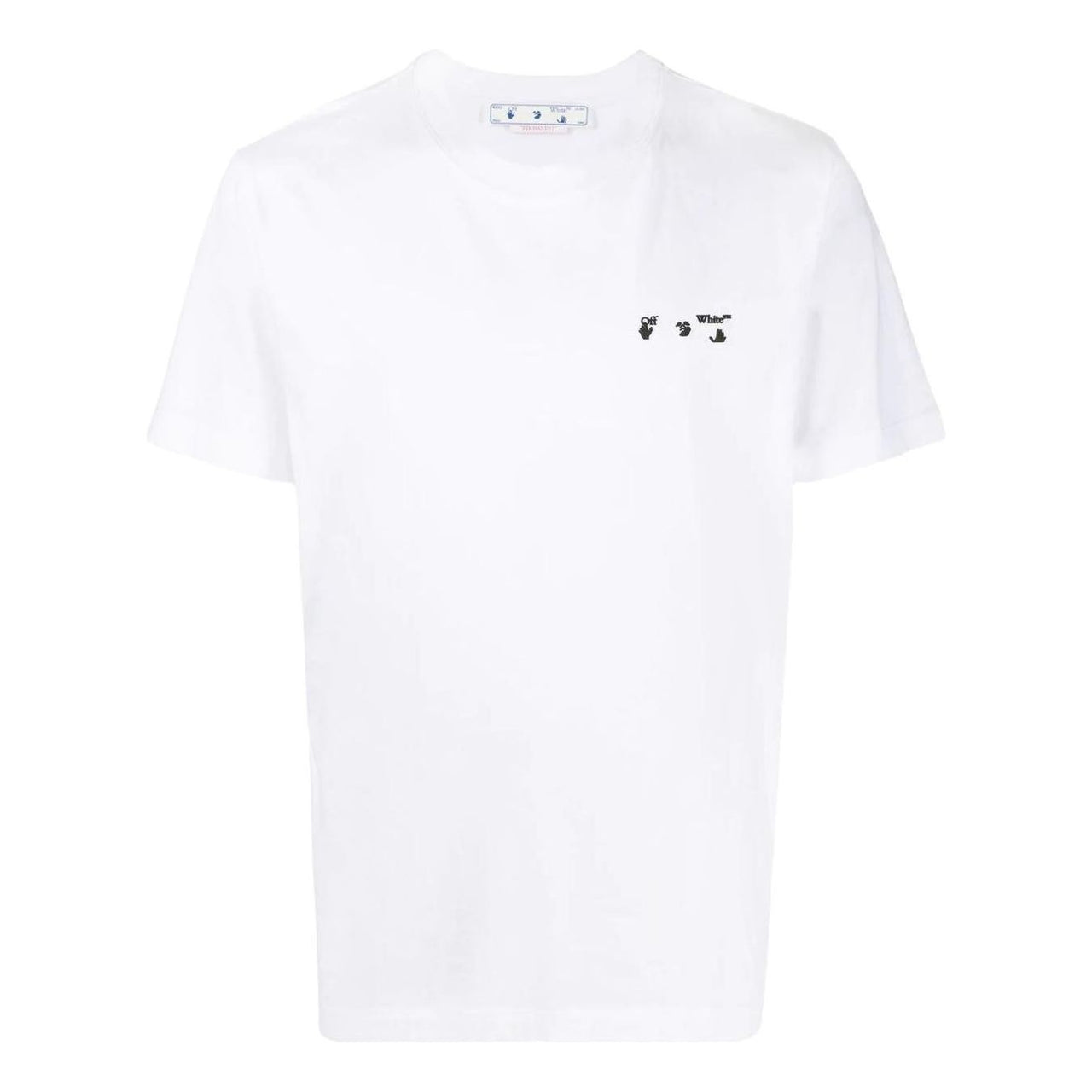 Men's Off-White FW22 Solid Color Logo Alphabet Printing Round Neck Short Sleeve White T-Shirt OMAA027C99JER0130110