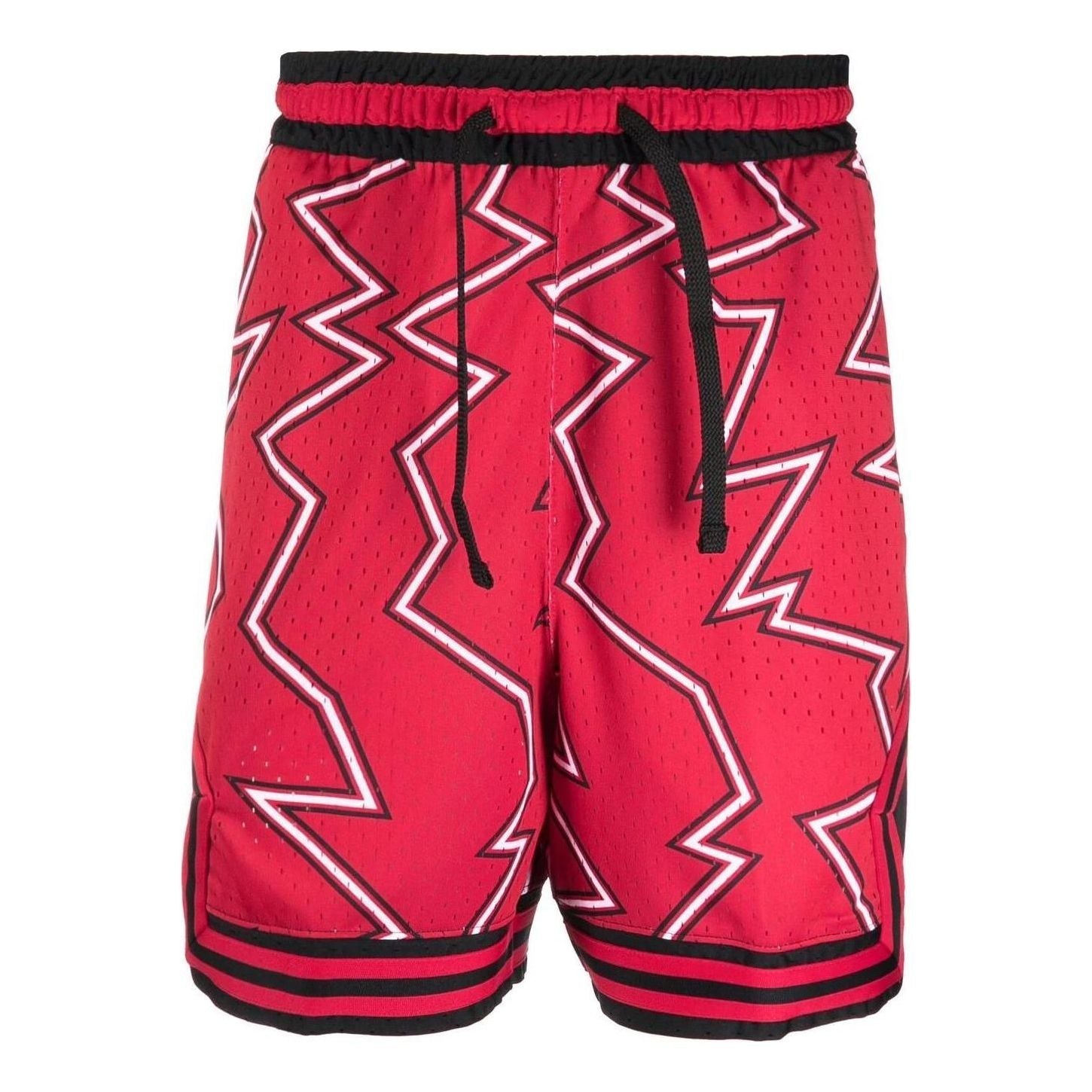 Men's Air Jordan Pattern Printing Lacing Elastic Waistband Straight Sports Shorts Red DH9079-687