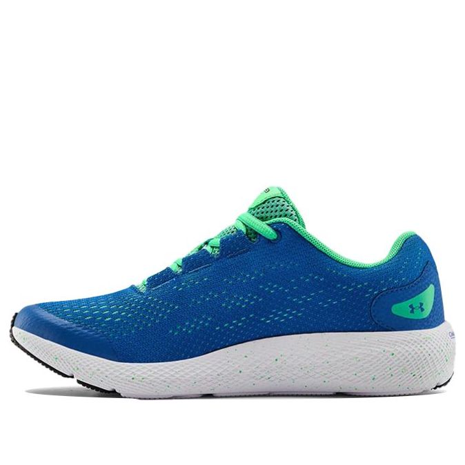 (GS) Under Armour Charged Pursuit 2 Sports Shoes Blue/Green 3022860-400
