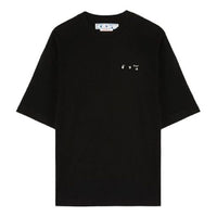 Off-White SS22 Round Neck Pullover Back Logo Pattern Short Sleeve Loose Fit Black OMAA038C99JER0031001