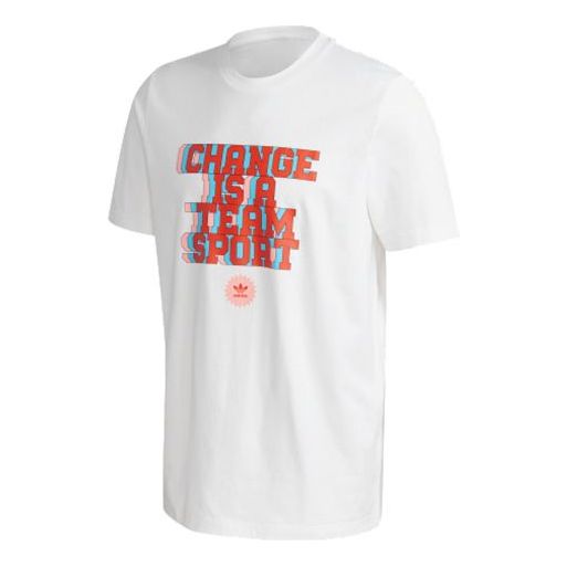 adidas originals Cts Slogan Tee Sports Short Sleeve White GP4297