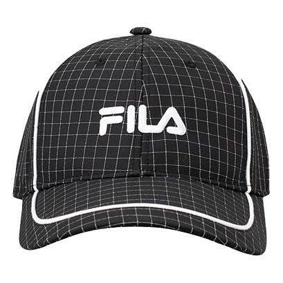 Fila Embroidered Logo Plaid Baseball Cap Black T13U043204F