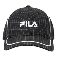 Fila Embroidered Logo Plaid Baseball Cap Black T13U043204F