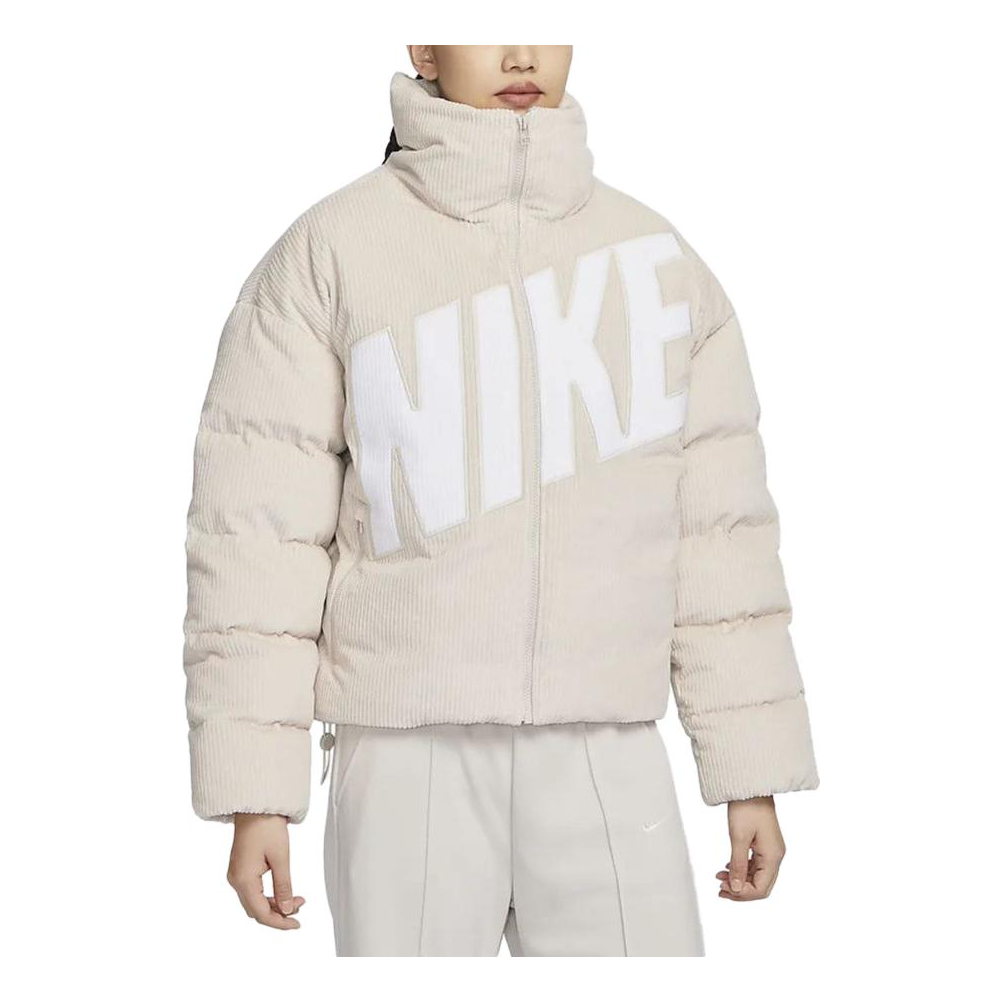 (WMNS) Nike Sportswear Essential Therma-FIT Oversized Corduroy Puffer 'Light Orewood Brown' FD8214-104