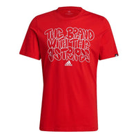 adidas M Ddlbmb S G T Alphabet Printing Sports Round Neck Short Sleeve Red GS6284
