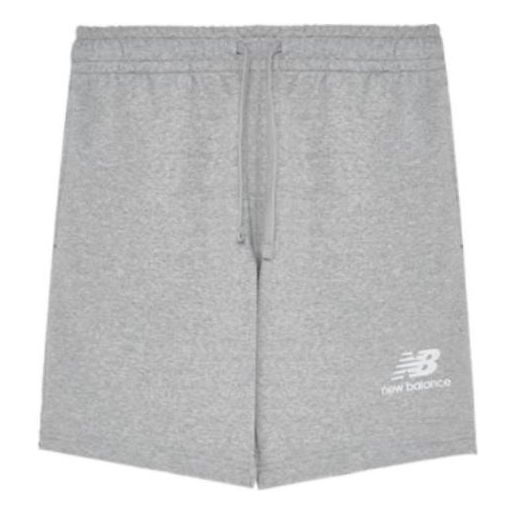 New Balance Essentials Stacked Logo French Terry Shorts Asia Sizing 'Athletic Grey' MS31540-AG