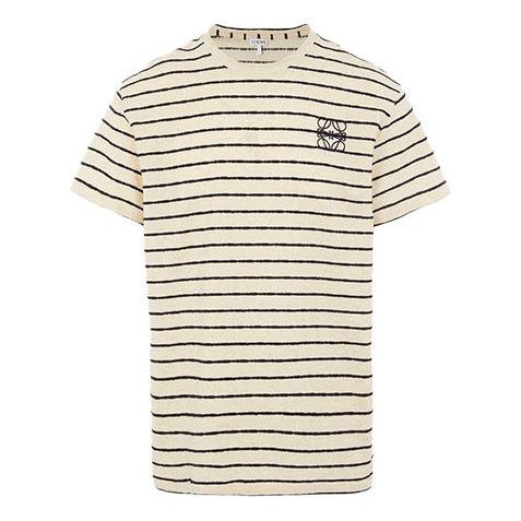 Men's LOEWE Stripe Short Sleeve White H6109650PC-2396