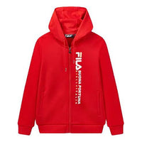 Men's FILA Sports Fashion Knit Hooded Red Jacket F11M018520F-RD