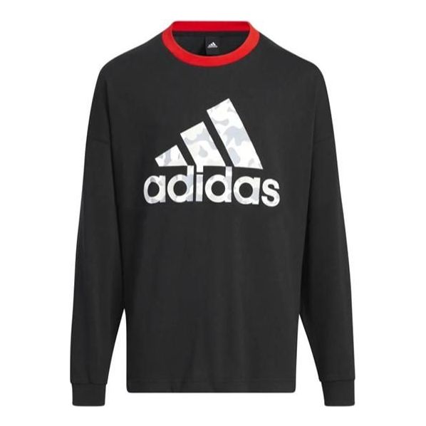 (GS) adidas Logo Long Sleeves Sweaters 'Black' HM7175