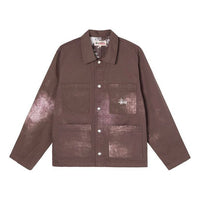Stussy White Long Sleeves Jacket Unisex Brown 115575