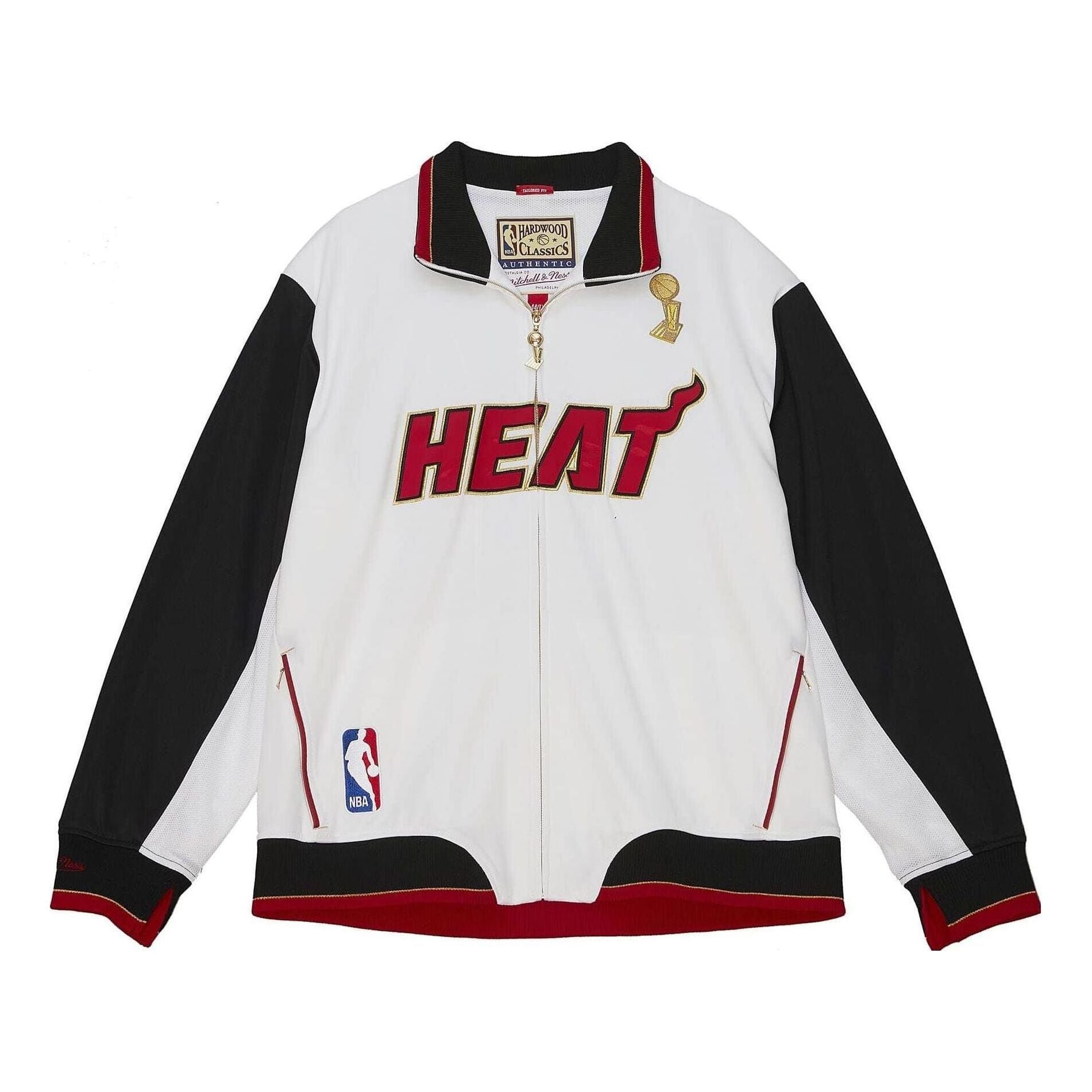 Mitchell & Ness x NBA Miami Heat 2012 Champions Jacket 'White Black' AFZJ4937-MHE12PPPWHIT