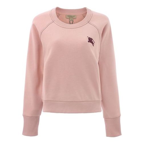 (WMNS) Burberry Round Neck Pullover Long Sleeves Hoodie Pink 80356121