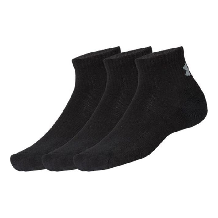 Under Armour Training Cotton Quarter Socks (3 Pack) 'Black' 1346770-001