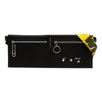 Off-White Printing Series Industrial Style Zipper Messenger Bag Fanny Pack Black OMNQ006R21FAB0011001