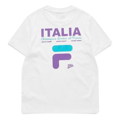 (WMNS) Fila FUSION Logo Printing Casual Sports Round Neck Short Sleeve White T11W112104F-WT