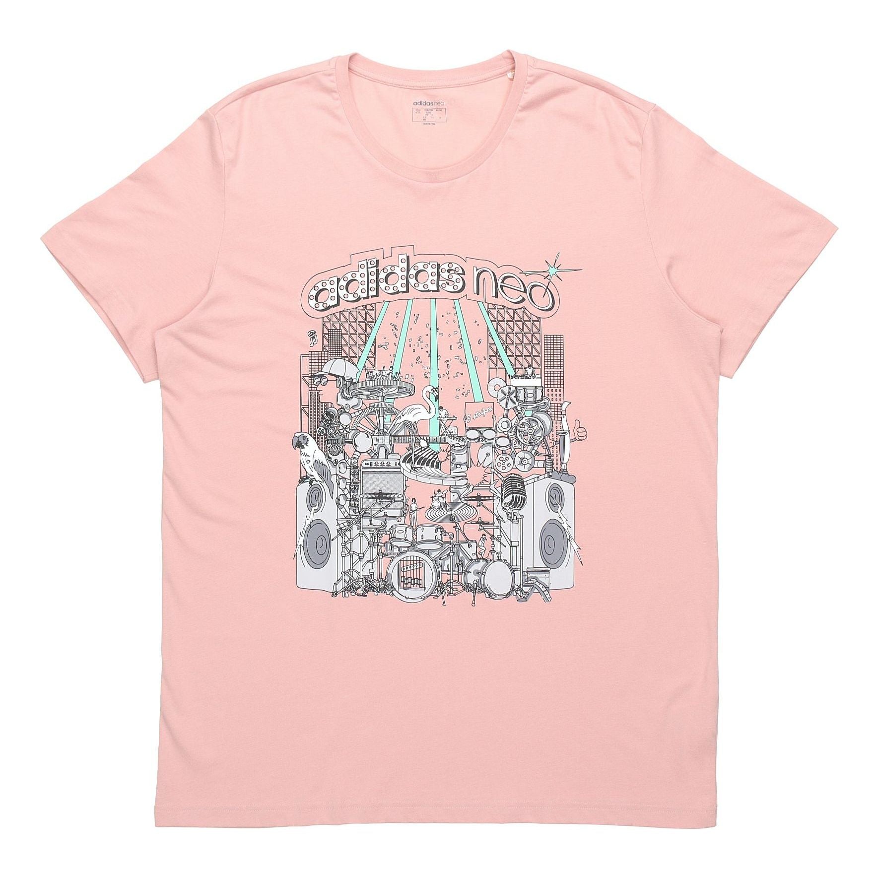 adidas neo M Faves Tee Sports Short Sleeve Pink GL1192