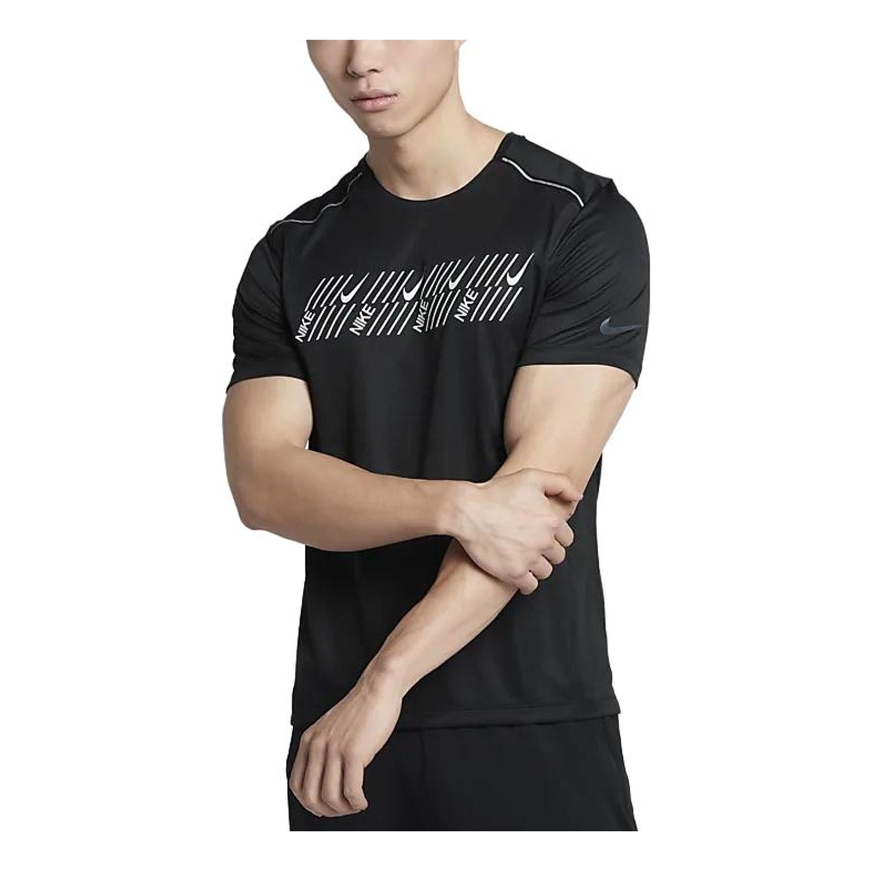 Nike Dri-FIT Miler Short Sleeve Running Top 'Black' CD5731-010