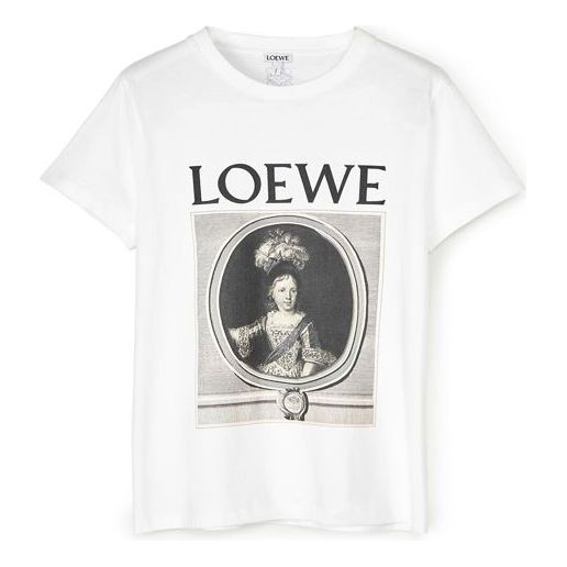 LOEWE Pattern Printing Round Neck Short Sleeve White S6109660PC-2103