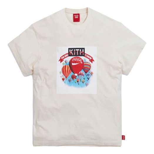 KITH x Coca Cola Crossover Balloon Vintage Round Neck Short Sleeve Unisex White KH3879-104