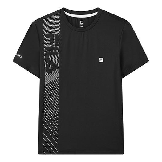 FILA Athletics Logo Printing Round Neck Pullover Short Sleeve Black A11M121118F-BK