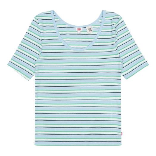 Levis Stripe Round Neck Short Sleeve Blue 85395-0003