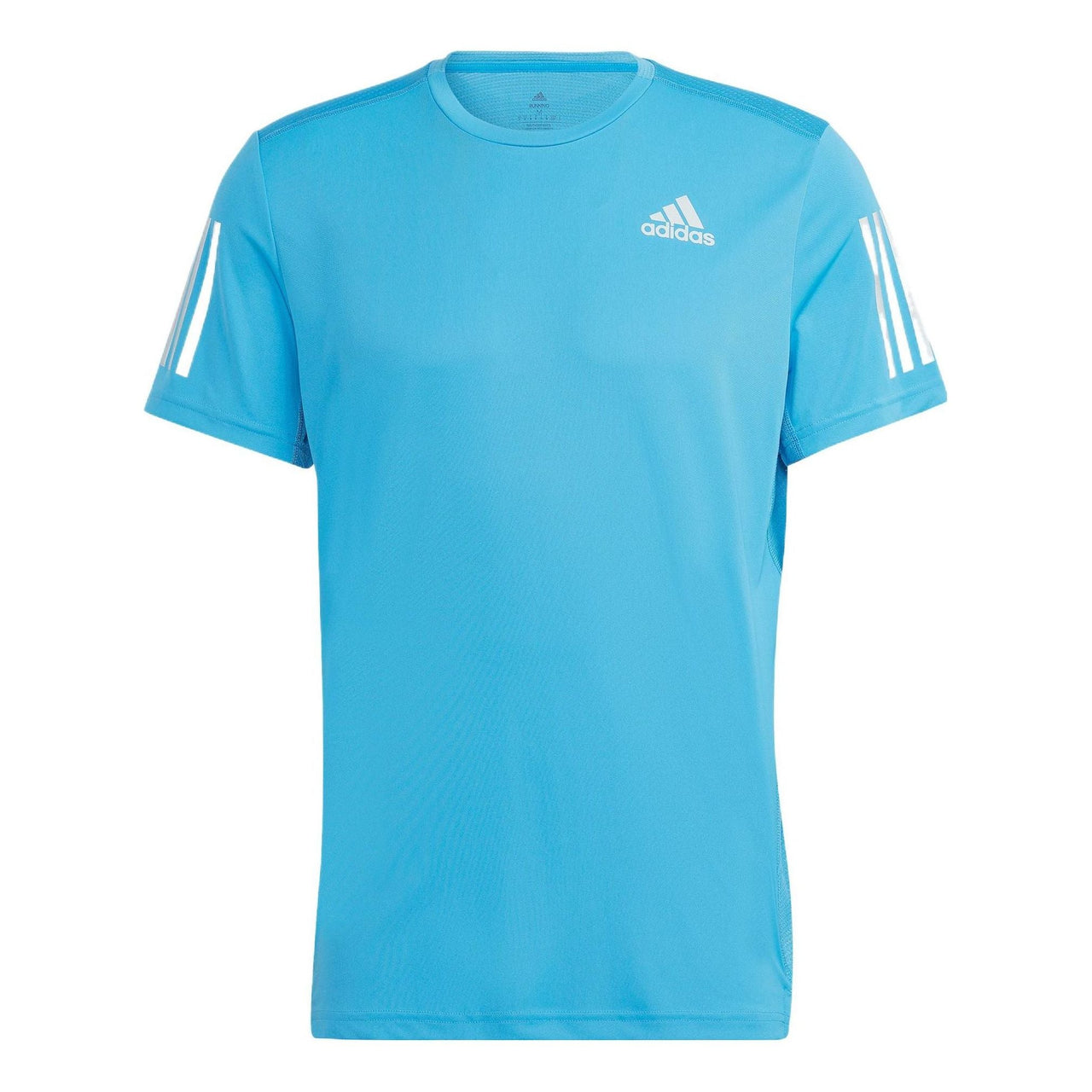 Men's adidas Solid Color Printing Logo Round Neck Pullover Short Sleeve Blue T-Shirt HL5987