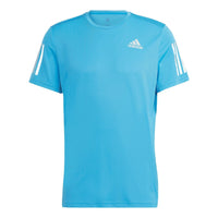 Men's adidas Solid Color Printing Logo Round Neck Pullover Short Sleeve Blue T-Shirt HL5987