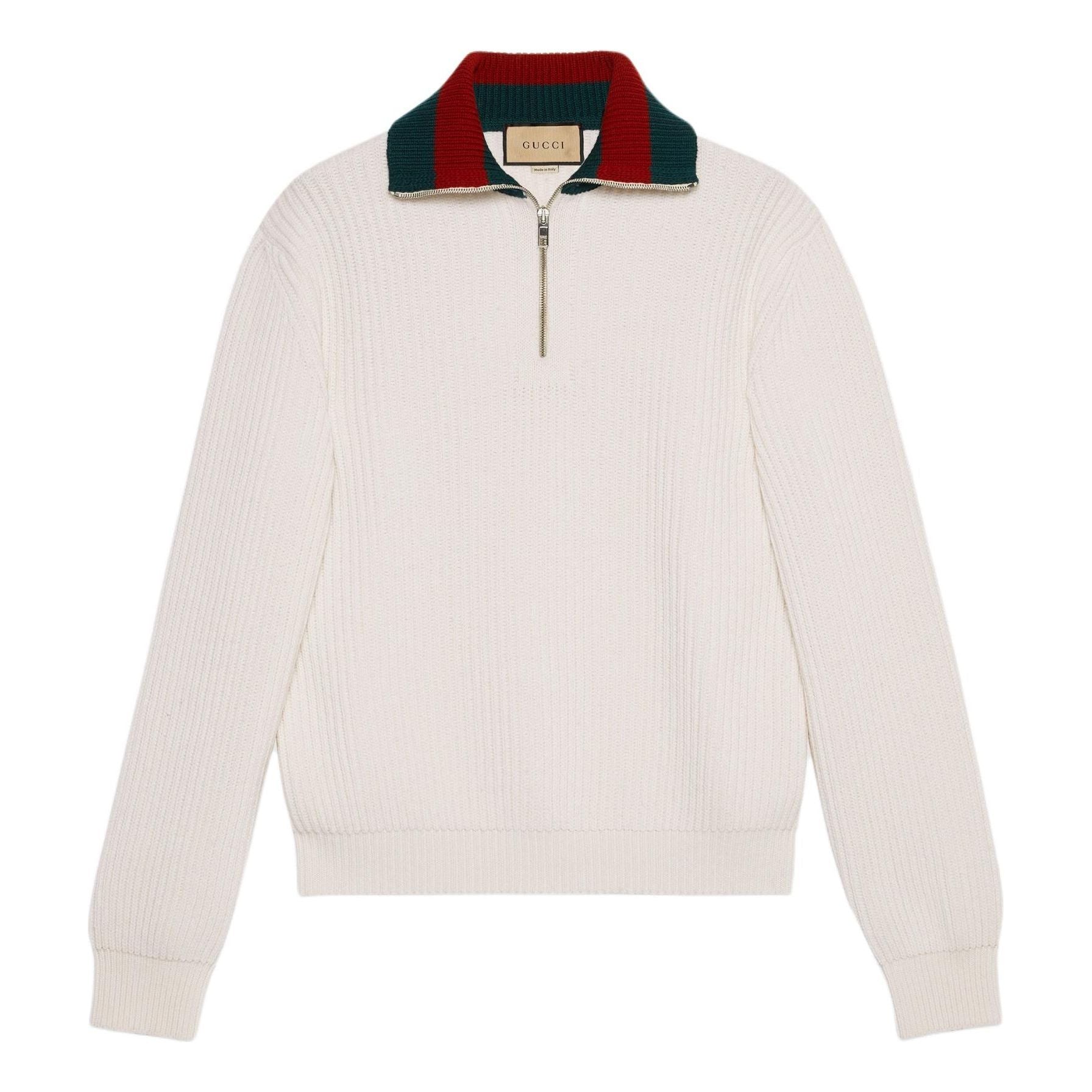 Gucci Knit Wool Sweater With Web 'Ivory' 770440-XKDNE-9146