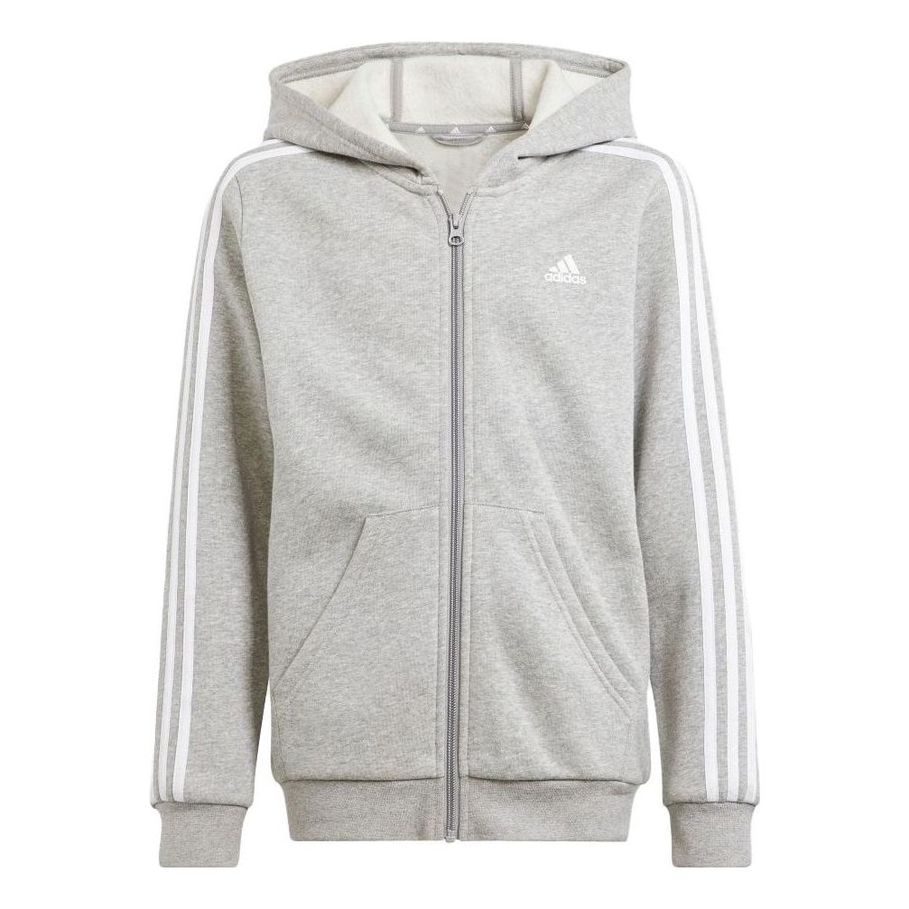 (GS) adidas Essentials 3-Stripes Fleece Full-Zip Hoodie Asia Sizing 'Grey' IS3241