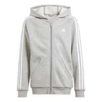 (GS) adidas Essentials 3-Stripes Fleece Full-Zip Hoodie Asia Sizing 'Grey' IS3241
