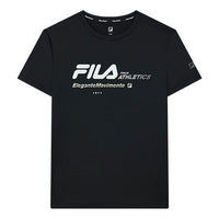 FILA Logo Printing Elastic Sports Short Sleeve Black A11M122102F-BK