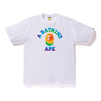 BAPE Rainbow College Tee White Alphabet Ape Head Short Sleeve BAPE-SS18-052
