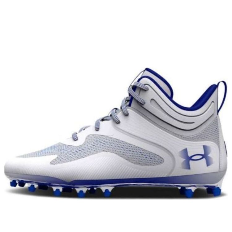 Under Armour Command MC Mid Lacrosse Cleats 'White Grey Blue' 3025639-102
