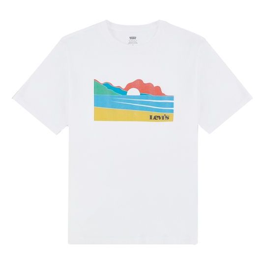 Men's Levis Printing Round Neck Short Sleeve White 16143-0225