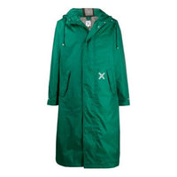 Men's KENZO XLong Windbreaker Hooded Jacket Green FA65OU5601NJ-56